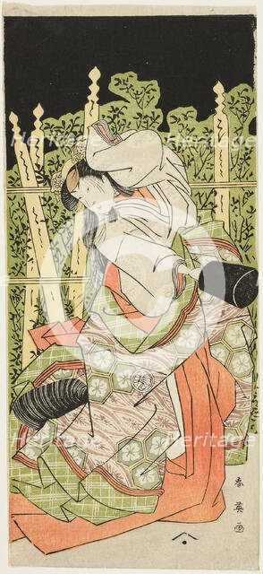 The Actor Segawa Kikunojo III, Possibly as Ono no Komachi, in the Final Part of Act Five..., c. 1789 Creator: Katsukawa Shun'ei.