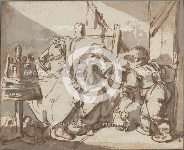 A Tired Woman with Two Children, 1750/1761. Creator: Jean-Baptiste Greuze.