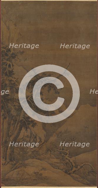 Birds in a Grove in a Mountainous Winter Landscape, 1100s. Creator: Gao Tao (Chinese, 1100s), possibly by.