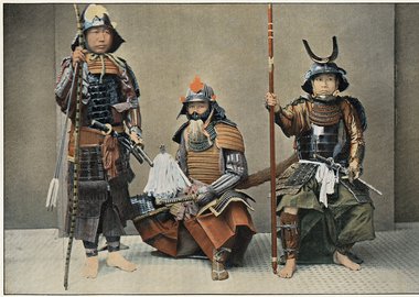 Gallery image of 'A Group of Samurai', c1890. Artist: Unknown