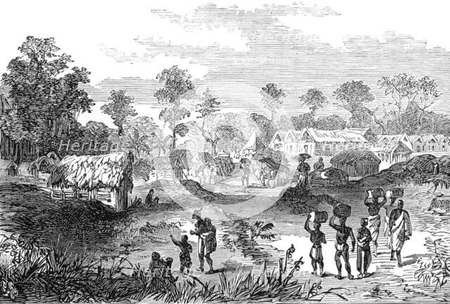 The Ashantee War: Yancomassie-Assin - station on the road to Coomassie..., 1874. Creator: Unknown.
