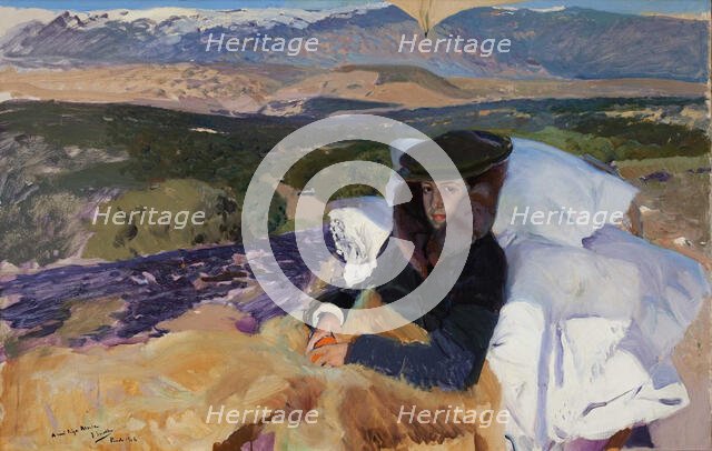 Convalescent Maria in El Pardo, 1906. Creator: Sorolla y Bastida, Joaquín (1863-1923).