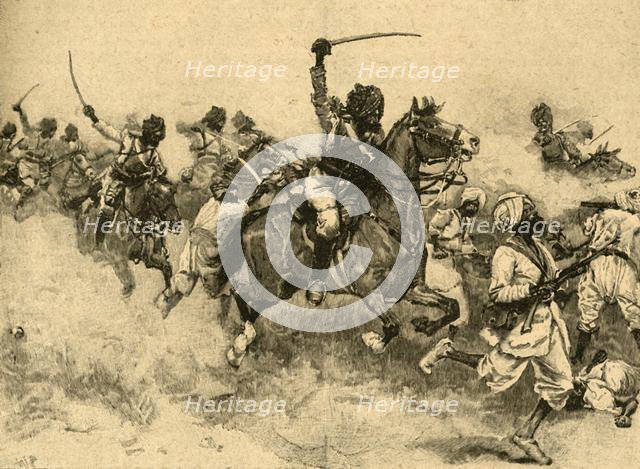 Charge of the cavalry at the Battle of Miani (Meeanee), Sindh, India, 1843 (c1890). Creator: Unknown.