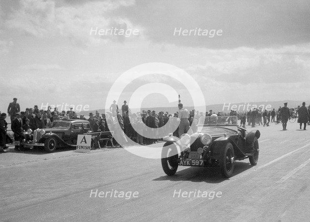 Riley Imp 2-seater of Dorothy Champney competing in the RSAC Scottish Rally, 1934. Artist: Bill Brunell.