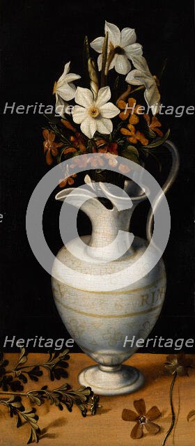 Narcissi, Periwinkle and Violets in a Ewer. Creator: Ludger Tom Ring the Younger.