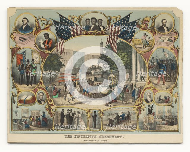 The Fifteenth Amendment. Celebrated May 19th 1870. Creator: Thomas Kelly.
