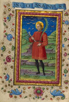 Saint Ossanus; Gualenghi-d'Este Hours, about 1469. Creator: Guglielmo Giraldi.