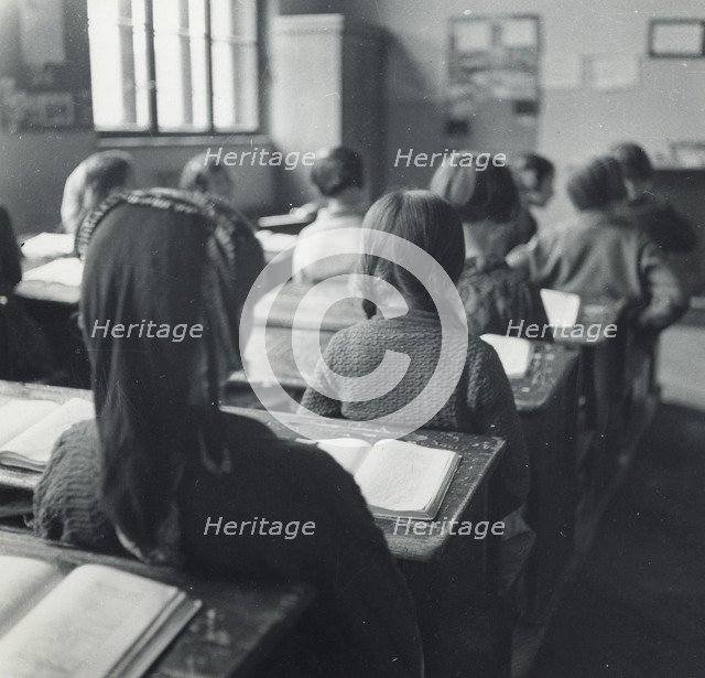Schoolgirls in a classroom, Sarajevo, Bosnia and Hercegovina, Yugoslavia, 1939. Artist: Unknown