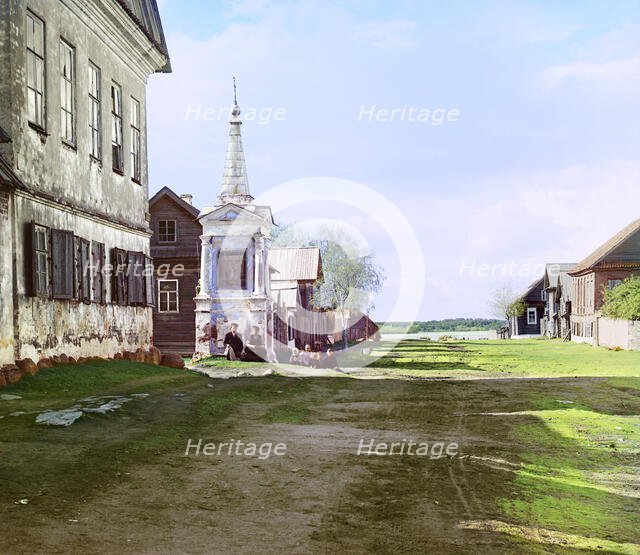 Old chapel on the waterfront in the town of Ostashkov, 1910. Creator: Sergey Mikhaylovich Prokudin-Gorsky.