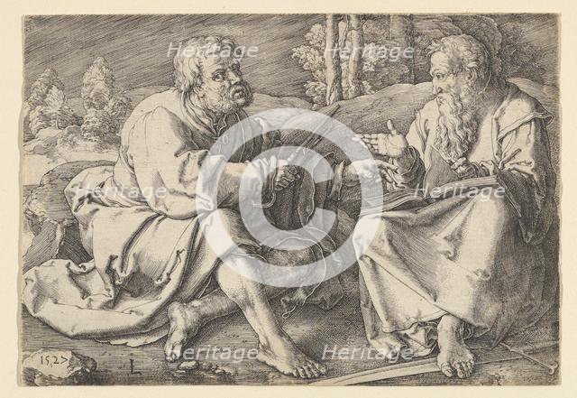 Sts. Peter and Paul Seated in a Landscape, 1527. Creator: Lucas van Leyden.