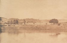 Vue prise à l'Est de Philae - Village de Abou-Kouli; Route d'Assouan, 1849-50. Creator: Maxime du Camp.