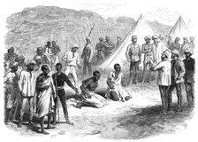 The War in Abyssinia: trial of two natives for stealing commissariat stores, 1868. Creator: Unknown.