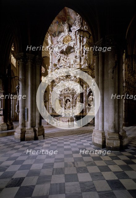 The transparent altar, work of Narciso Tome (1729-1732) in the Interior of the Toledo Cathedral.