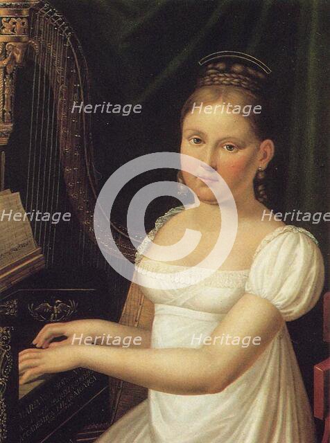 Portrait of the composer and harpist Marianna Bottini née Motroni-Andreozzi (1802-1858), First half  Creator: Anonymous.