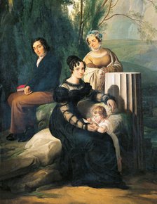Portrait of the Borri Stampa Family, 1822. Creator: Hayez, Francesco (1791-1882).