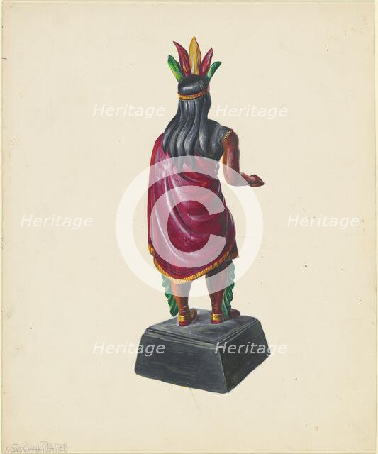 Cigar Store Indian, c. 1937. Creator: Walter Hochstrasser.