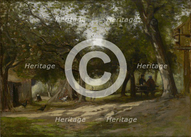 Landscape with a Farmyard, 1830-1880. Artist: Adolphe-Felix Cals.