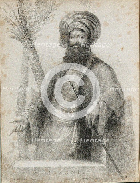 Giovanni Battista Belzoni (1778-1823) Frontispiece from Narrative of the Operations and Recent Disco Artist: Anonymous  