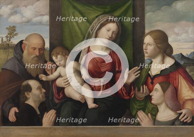 Virgin and Child with Saints and Donors, c. 1515. Creator: Giovanni Battista Cima da Conegliano (Italian, ca. 1459-1518); Workshop, and.