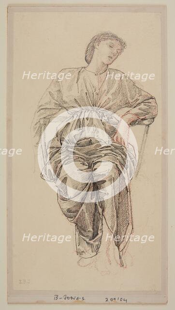 The Fates - drapery study, 1865-66. Creator: Sir Edward Coley Burne-Jones.