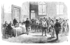 The Elections in France: electors voting at the polling-place in the Faubourg St. Antoine, 1869. Creator: Unknown.