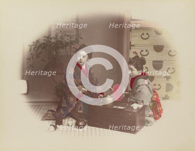 Girls at Home, 1870s-1890s. Creator: Kusakabe Kimbei.