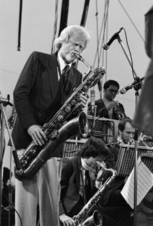 Gerry Mulligan, Capital Jazz Festival, Knebworth Park, Stevenage, 1982. Artist: Brian O'Connor.