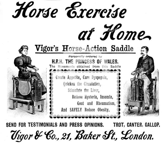 Advertisement for Vigor's Horse-Action Saddle, 1895. Creator: Unknown.
