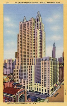 The New Waldorf Astoria Hotel, New York City, New York, USA, 1933. Artist: Unknown
