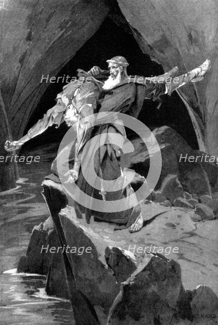 The Cave of Avarice: "I took the bodies...and dropped them in one by one", 1898. Creator: Unknown.