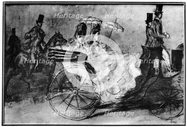 'Taking the Air', 19th century, (1930). Artist: Constantin Guys