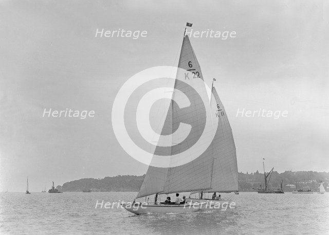 The 6 Metre class 'Maid Marion' (K22) and 'Freesia' (K11), 1921. Creator: Kirk & Sons of Cowes.