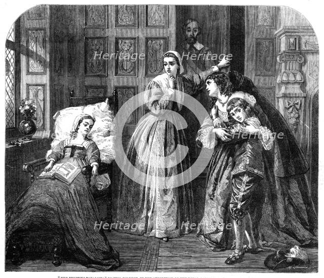 "The Fugitive Royalists", by Miss Solomon, in the Exhibition of the Royal Academy, 1862. Creator: W Thomas.