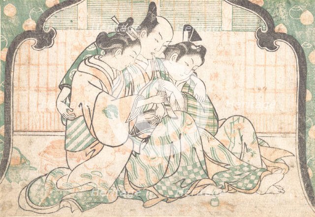 A Young Man Seated between Two Women, ca. 1749., ca. 1749. Creator: Okumura Masanobu.