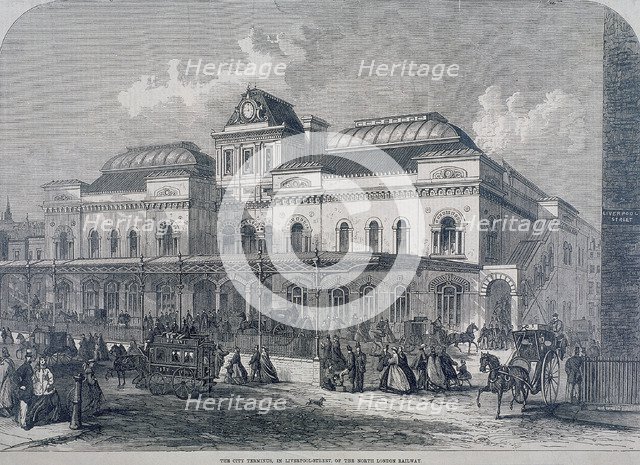 Broad Street Station, Liverpool Street, London, 1865. Artist: Anon