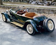 A 1928 Bugatti Type 44 viewed from the rear. Artist: Unknown