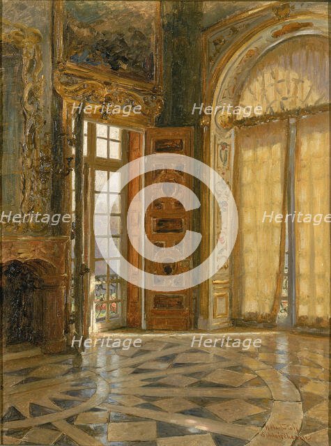 Vestibule Corner ''Schleissheim," Prince Regent Luitpold's Palace, 1880. Creator: Herman Hartwich.