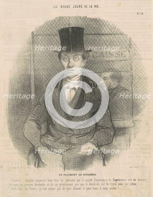 Un paiement de dividende, 19th century. Creator: Honore Daumier.