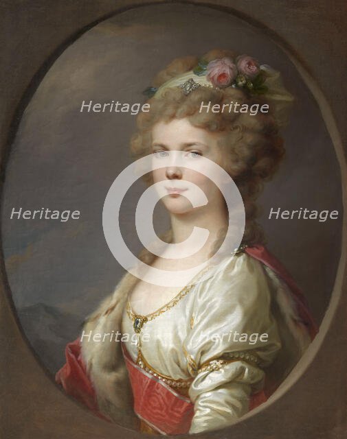 Portrait of Grand Duchess Elena Pavlovna of Russia (1784-1803), c 1800. Creator: Lampi, Johann-Baptist, the Younger (1775-1837).