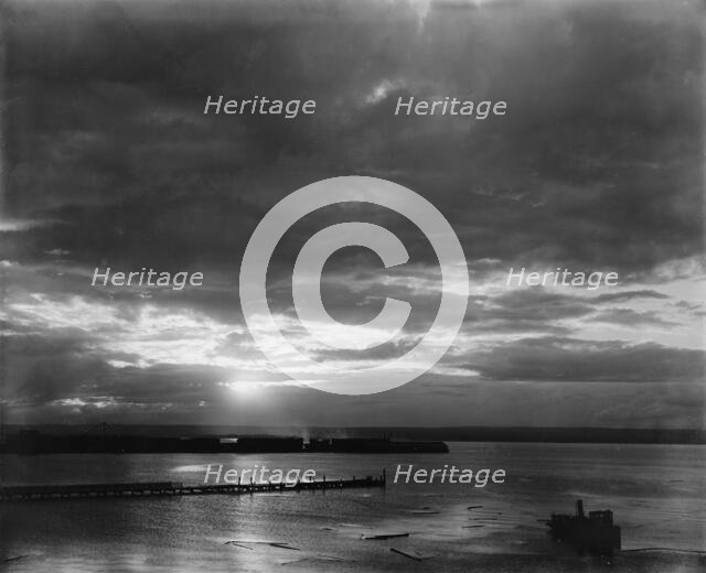 Ashland, sunset across the river, between 1880 and 1899. Creator: Unknown.