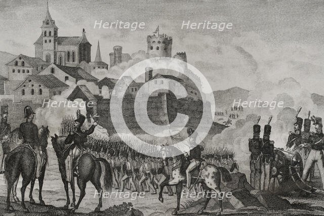 First Carlist War, (1833-1840): Taking of the town and fort of Irún, (17 May 1837), 1845.  Creator: Unknown.