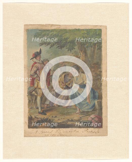 Design for wallpaper or painting with the Spanish Heidin Preciosa and Don Juan, 1719-1775 Creator: Ruik Keyert.