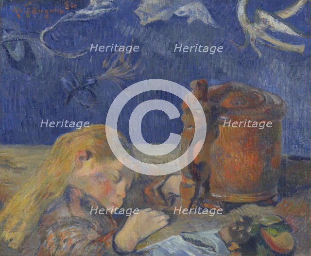 Clovis asleep, 1884. Creator: Gauguin, Paul Eugéne Henri (1848-1903).