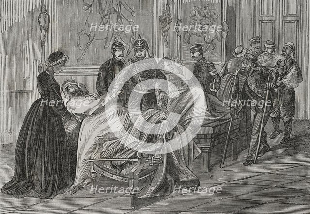Franco-Prussian War (1870-1871): King William I of Prussia (1797-1888) visiting the wounded..., 1871 Creator: Unknown.