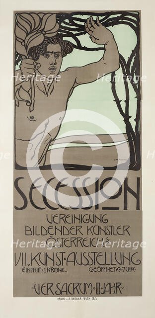 Poster for the VII Exhibition of the Vienna Secession, 1900. Creator: Auchentaller, Josef Maria (1865-1949).