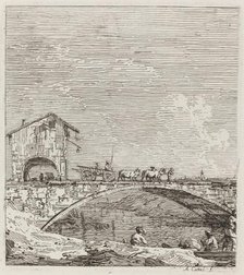 The Wagon Passing over a Bridge, c. 1735/1746. Creator: Canaletto.