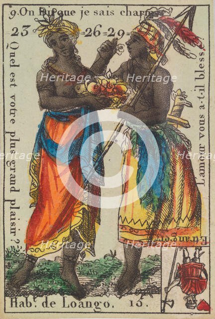 Hab.t de Loango from Playing Cards (for Quartets) 'Costumes des Peuples Étrangers',1700-1799. Creator: Anon.