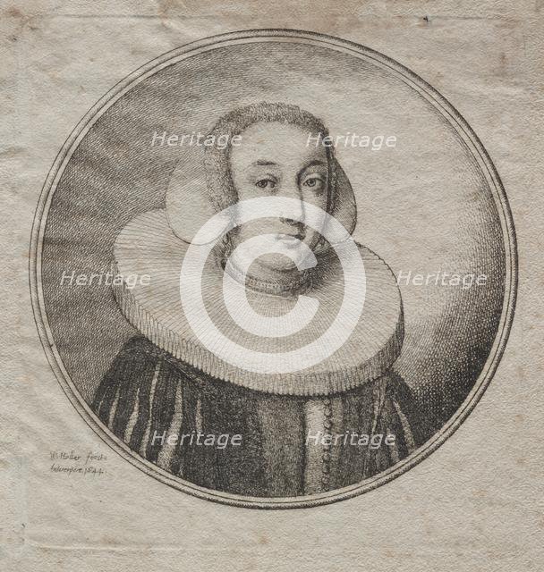 Woman with a Millstone Ruff, 1644. Creator: Wenceslaus Hollar (Bohemian, 1607-1677).