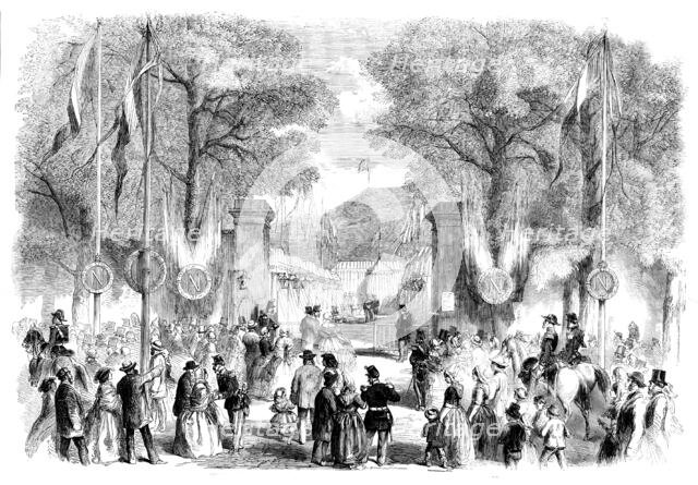 The Cherbourg Fetes - Tents at the Railway Station, Cherbourg, 1858. Creator: Unknown.