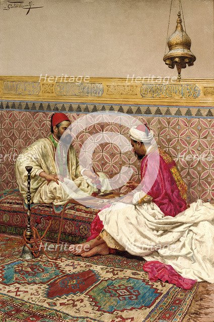 The backgammon players. Artist: Rosati, Giulio (1858-1917)